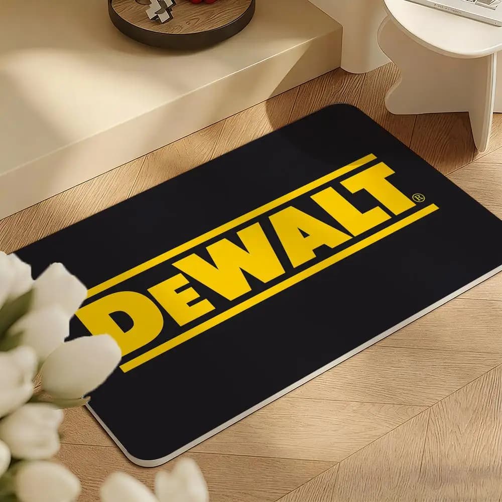 Tappetino da Bagno e Cucina Antiscivolo D-DeWalts con Logo, in Diatomite, ad Asciugatura Rapida e Resistente agli Odori