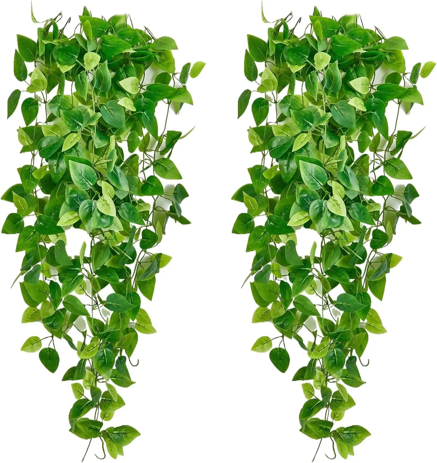 2 piante rampicanti artificiali di edera, finte piante rampicanti da 1,1 m per decorazioni d'interni, senza manutenzione