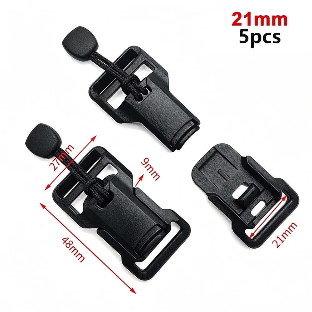 5pcs High Quality 20/25mm Quick Release Buckle Plastic Black Press Release Buckle Backpack Luggage Accessories Clip