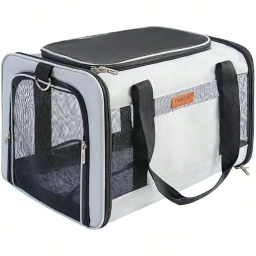 【New style】YUNIQUE Soft-Sided Cat and Dog Carrier For Pets Up To 15 Lbs, Airline Approved Collapsible Travel Puppy Carrier With
