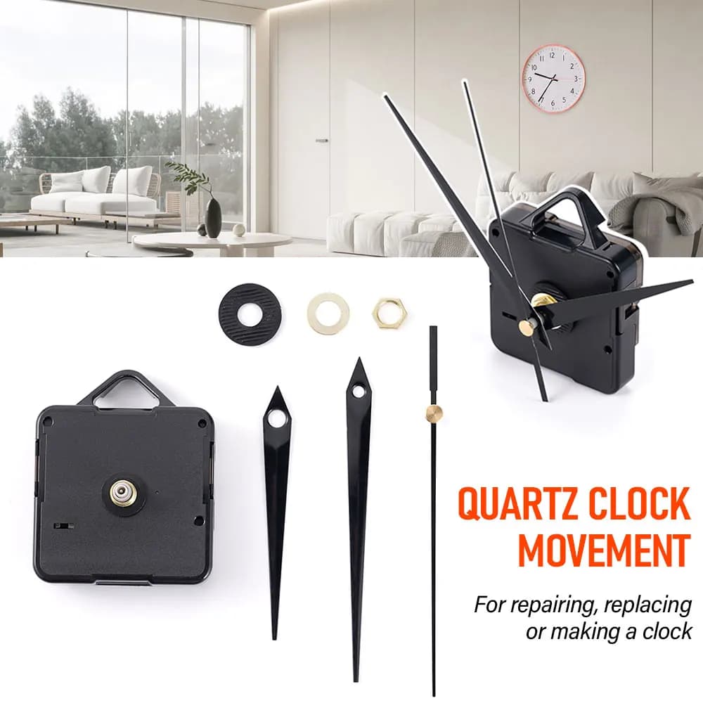 6168 Modello Silenzioso Orologio da parete grande Orologio al quarzo Meccanismo di movimento Lancette Riparazione da parete Strumento di sostituzione Puntatore Kit di parti Fai da te