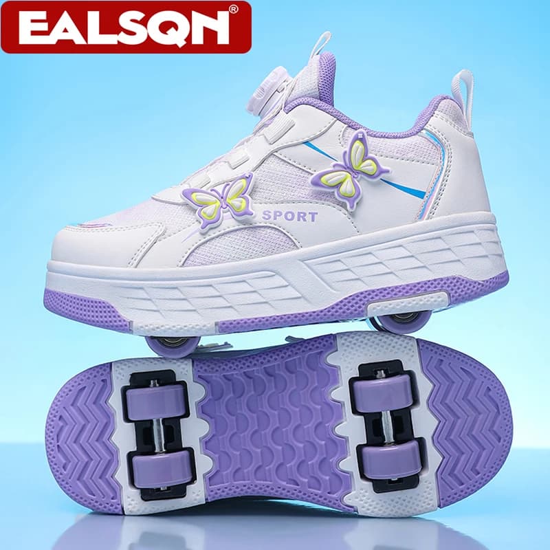 Shoes with Wheels for Girls, Four Wheels, Ultra-Ready, Sneakers for Kids, for Walking and Running, Birthday Gift