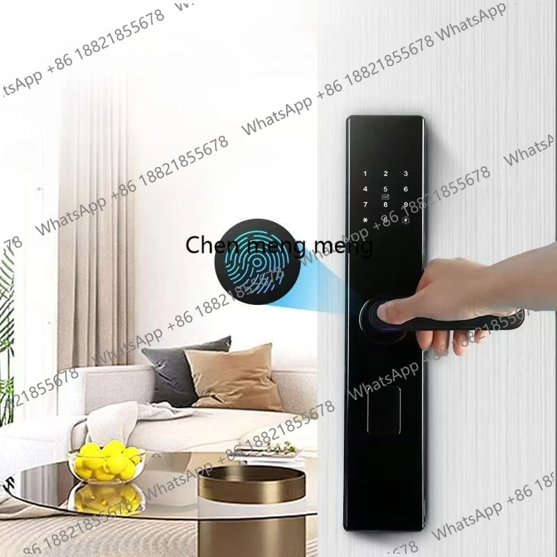 Serratura smart semiautomatica con impronta digitale e password per porta d'ingresso, cilindro elettronico antifurto per serratura.