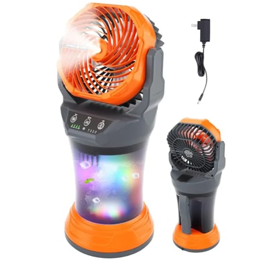 Ventilatore Nebulizzatore Portatile da 30000mAh con Serbatoio d'Acqua da 2L, Ventilatori Portatili Rinfrescanti a Nebbia per Campeggio Esterno, Tenda, Spiaggia