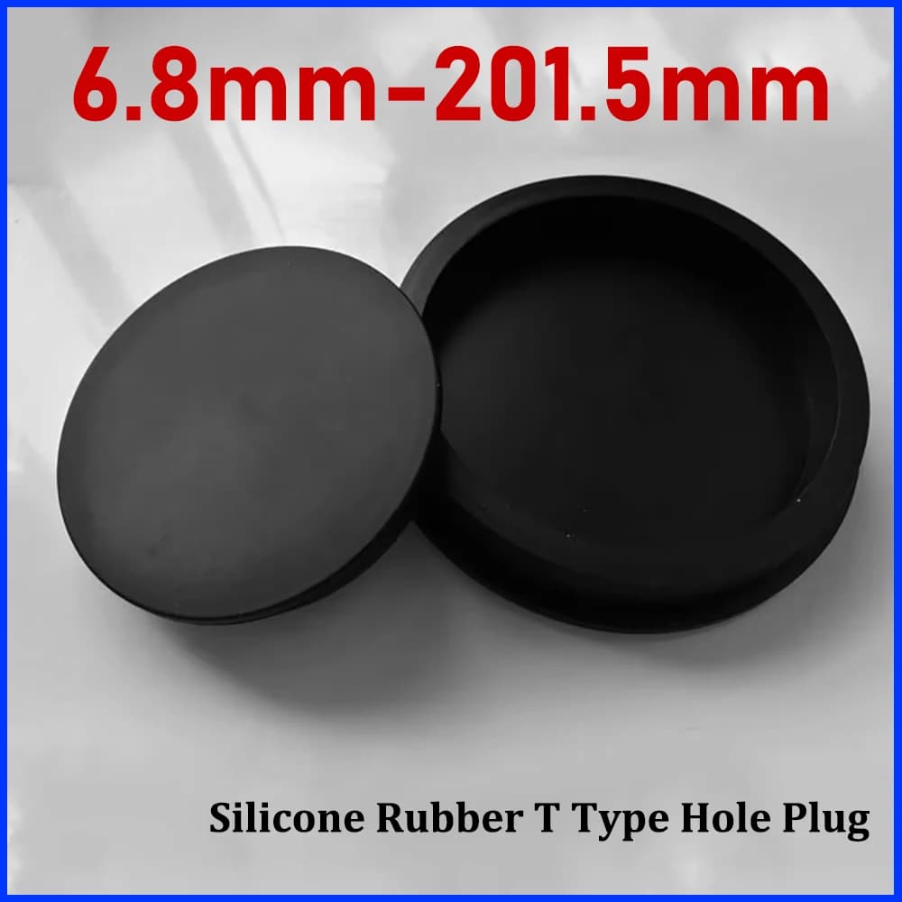 6.8mm-201.5mm Nero Tipo T Tappo in gomma siliconica Guarnizione Tappo Foro Tappi terminali Inserti Impermeabile Ammortizzante