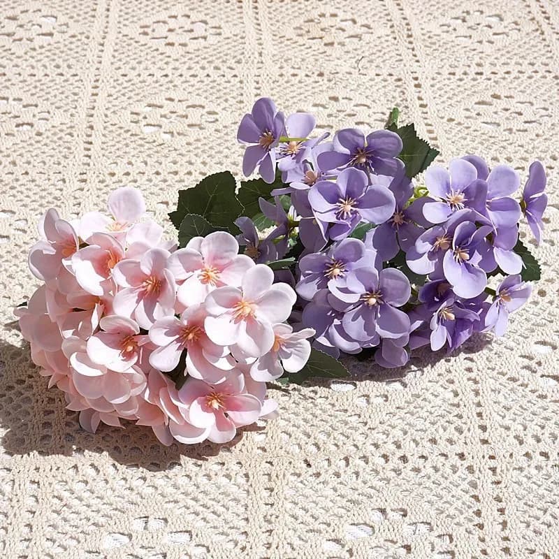 1PCS 5 Branch Begonia ArtificialFlower Home Wedding Decor Fake Plant Table Centerpieces Props Room Balcony DIY Bouquet Decor