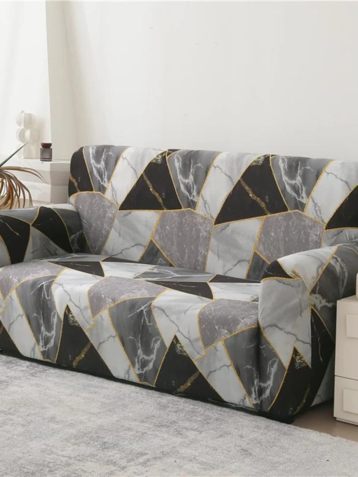 Copridivano Elastico Antiscivolo in Tessuto, Avvolgente, Moderno e Semplice, Universale, Lavabile in Lavatrice, Resistente all'Usura, per Casa