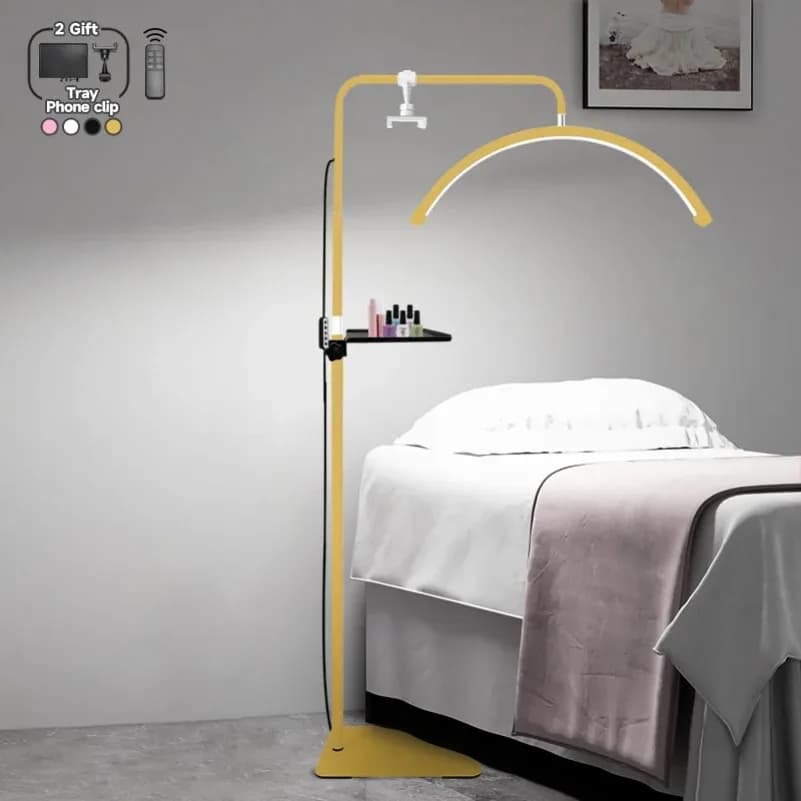 Lampada ad anello a mezzaluna da 23 pollici 45W per ciglia, luci da studio, illuminazione fotografica, lampade da terra per extension ciglia e bellezza