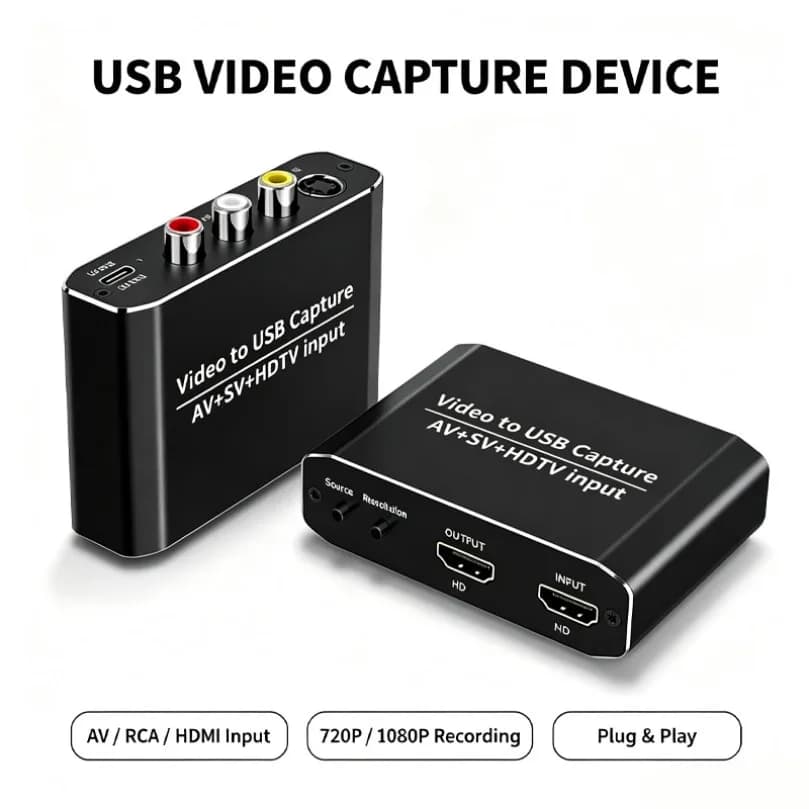 1080P USB3.0 Video Audio Capture Card HDTV AV S-Video Input HDTV Loop Out Grabber For Game Live Streaming Record PC Camera DVD