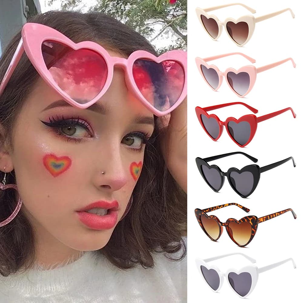 Fashion Clout Goggle Love Heart Sunglasses Vintage sunglasses heart shape sunglasses UV400 protection