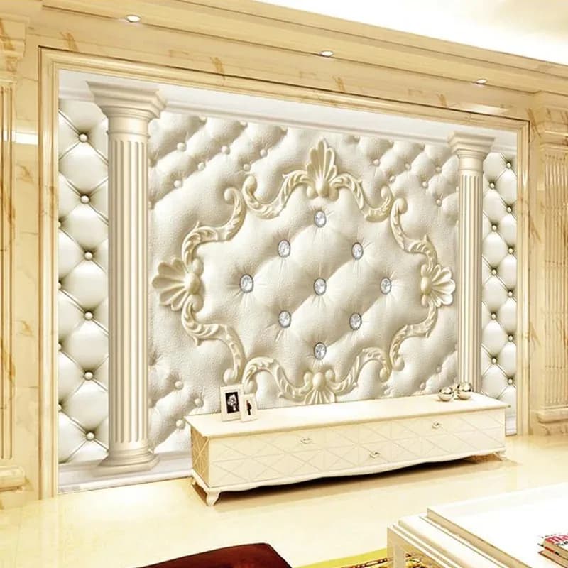 Classic European Parade Paper with Roman Columns – Walls Not Soft Fabric for Living, Sofa and TV Background