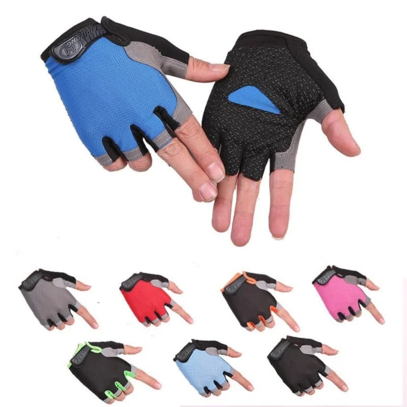 Half-tip gym Fitness anti-slip women's gloves men's gym gel cycling gloves without fingers bicycle accessories