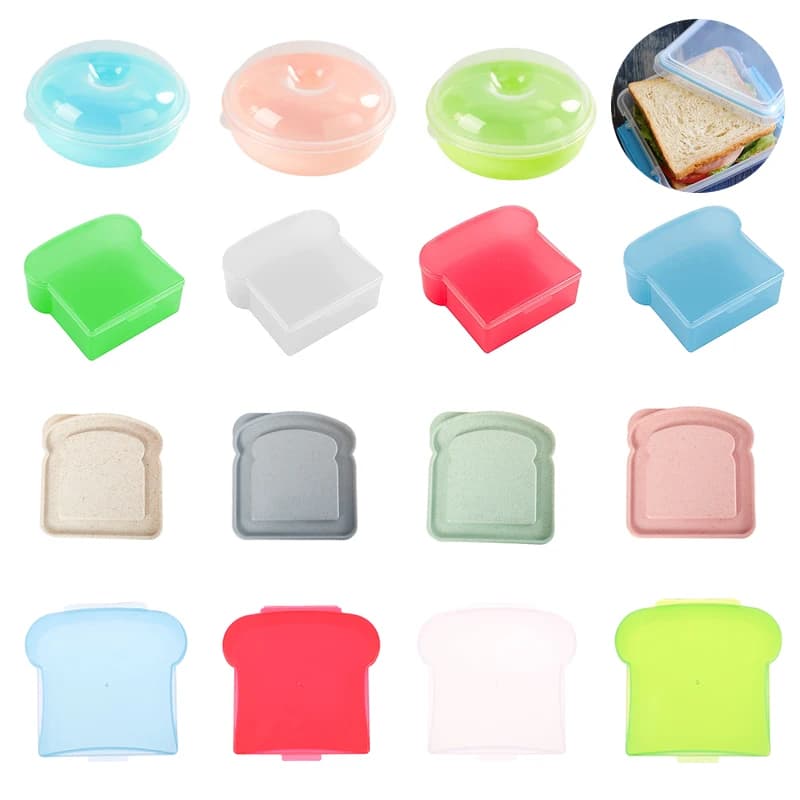 Contenitore per il pane in Silicone portatile Sushi Dessert Sandwich Toast Food Storage Box microonde trasparente cucina pranzo Bento Bo