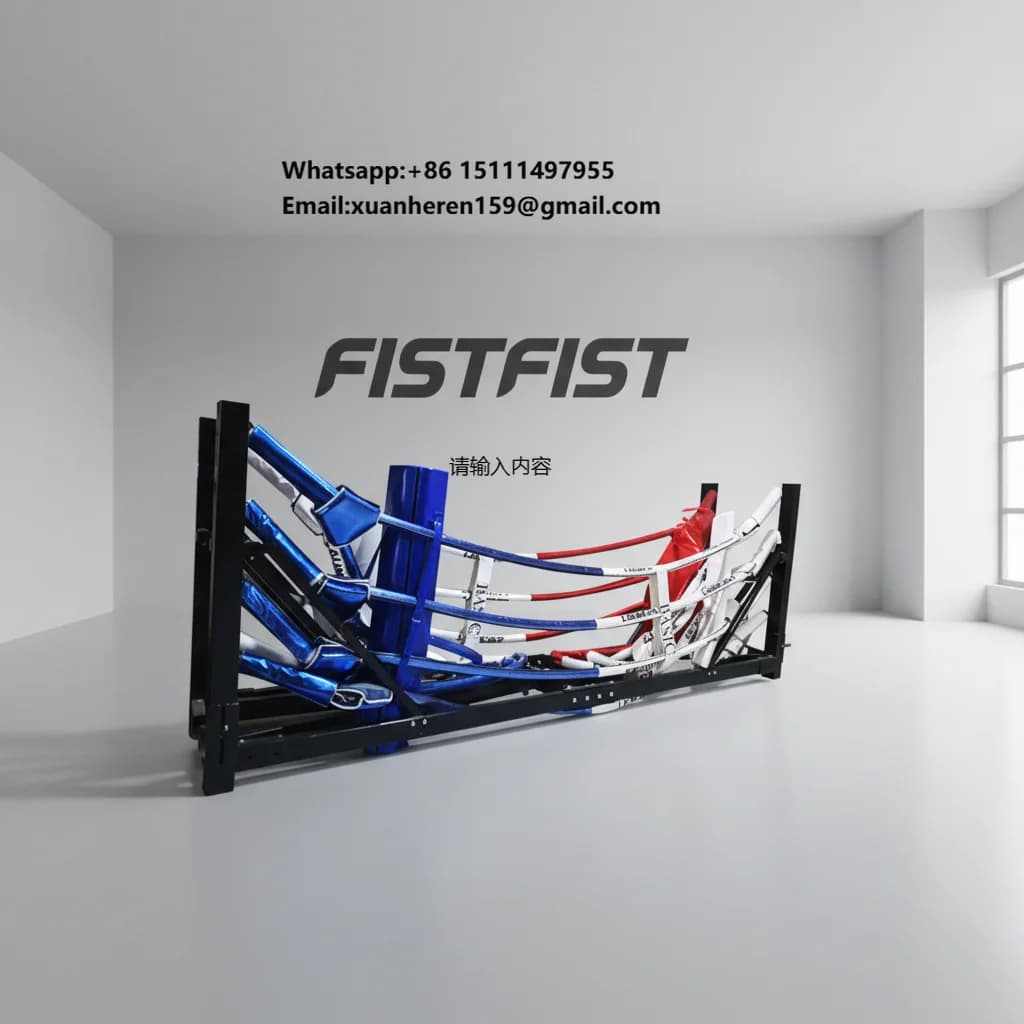 Ring da Boxe Pieghevole 4m/5m con Logo Personalizzato, Ring da Boxe Portatile Estensibile per Esportazione, Ring da Boxe da Pavimento Richiudibile