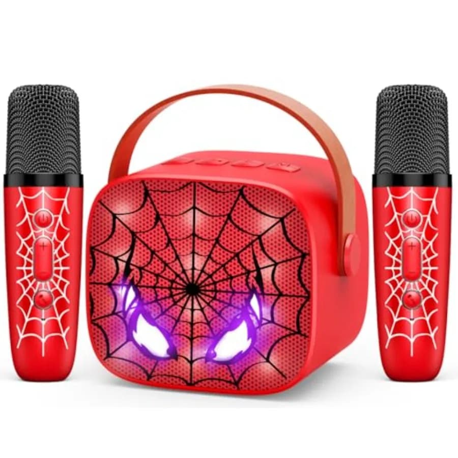 Mini Karaoke Machine Toys Gifts: Toys Birthday Gifts for 4 5 6 7 8 9 Years Old Girl Boy LED Portable Bluetooth Speaker with 2 W