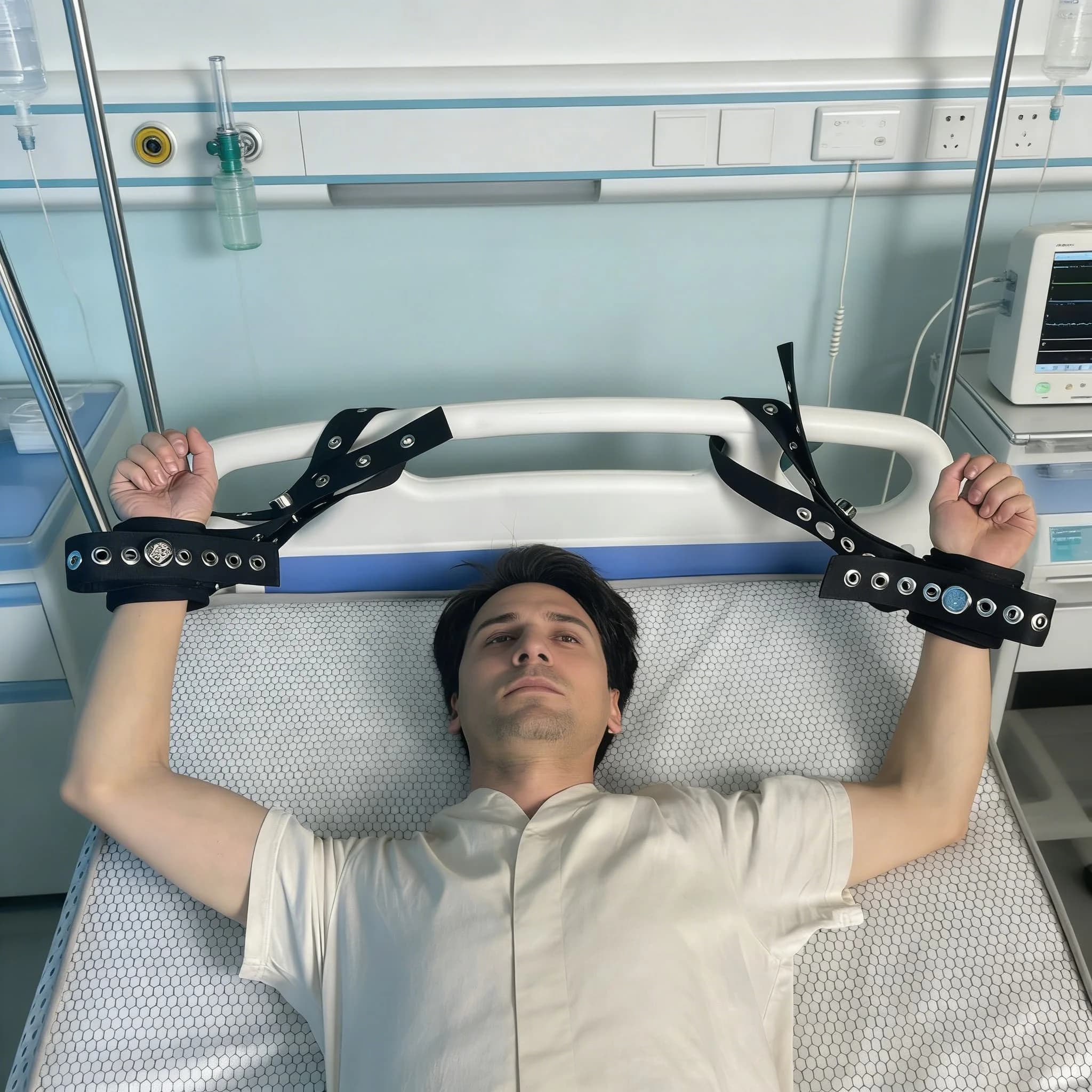 Cintura di Contenimento per Polso con Chiusura Magnetica, Supporto per Arti per Pazienti Anziani con Demenza, Dispositivo di Contenimento per Letto Ospedaliero