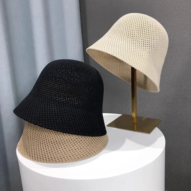 Women's Summer Bucket Hat Digs Out Thin Sun Hat Breathable Women's Beach Cap Panama Bench by Fishierman Outdoor Japanese Lesure