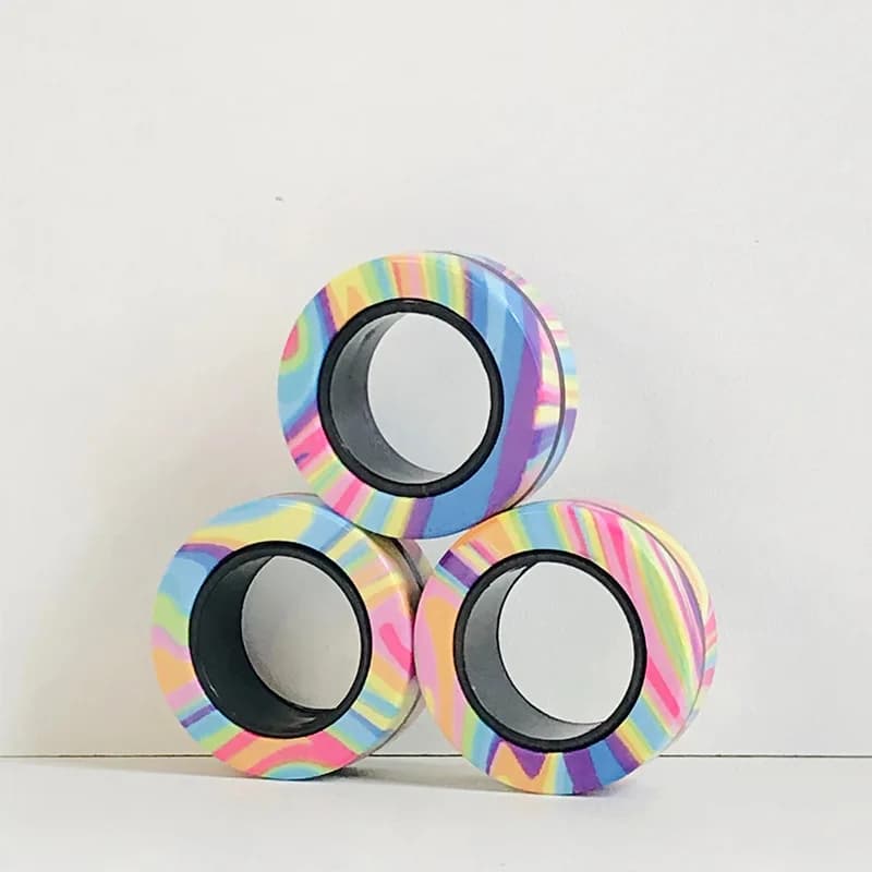 Set di Anelli Magnetici Antistress per Adulti, Spinner Magnetici, Confezione Regalo per Adulti, Adolescenti e Bambini (3 Pezzi)