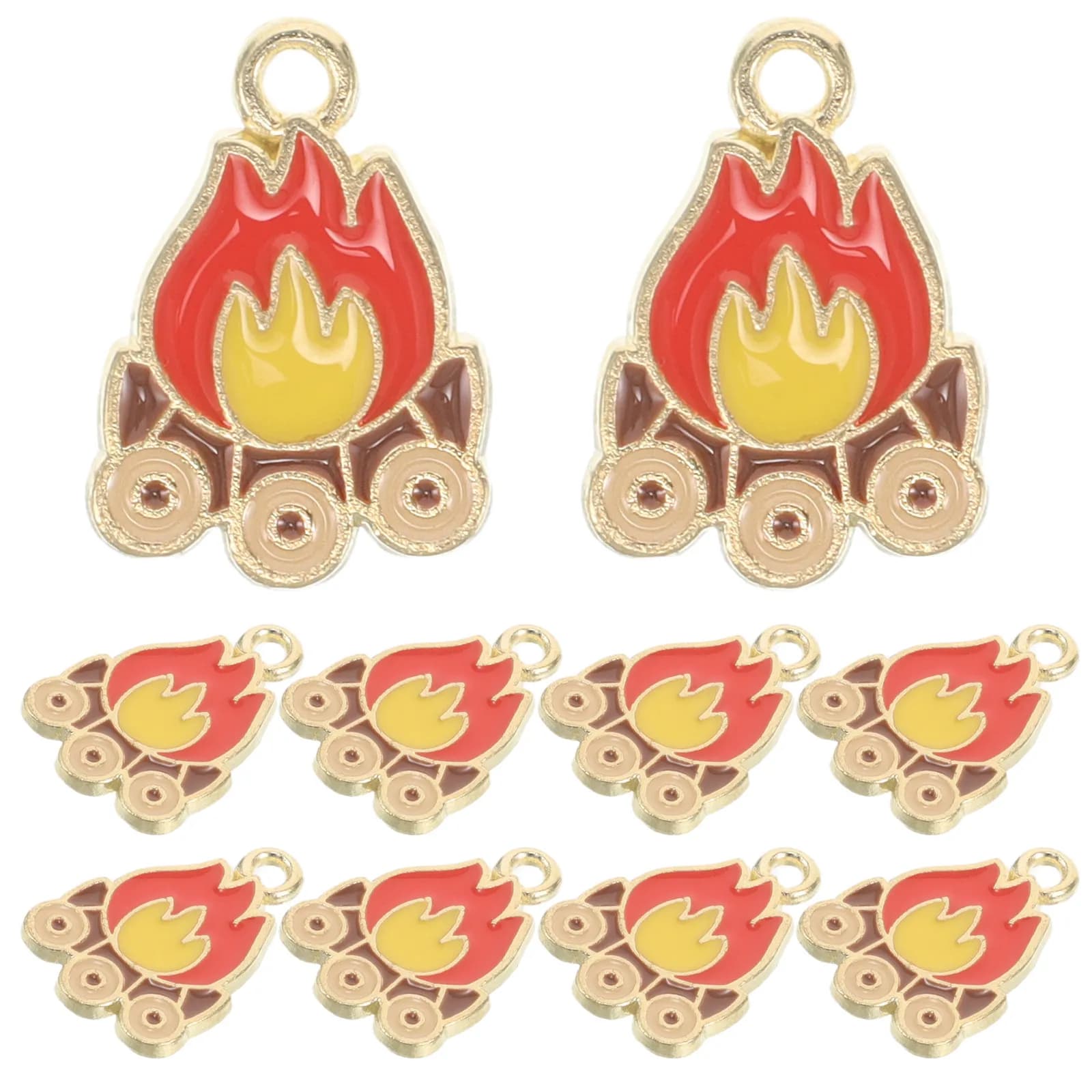 10 Pezzi Ciondoli Fiamma Unici, Charms Fiammeggianti per Creazioni Fai-da-te, Gioielli, Bracciali, Collane, Accessori per Borse