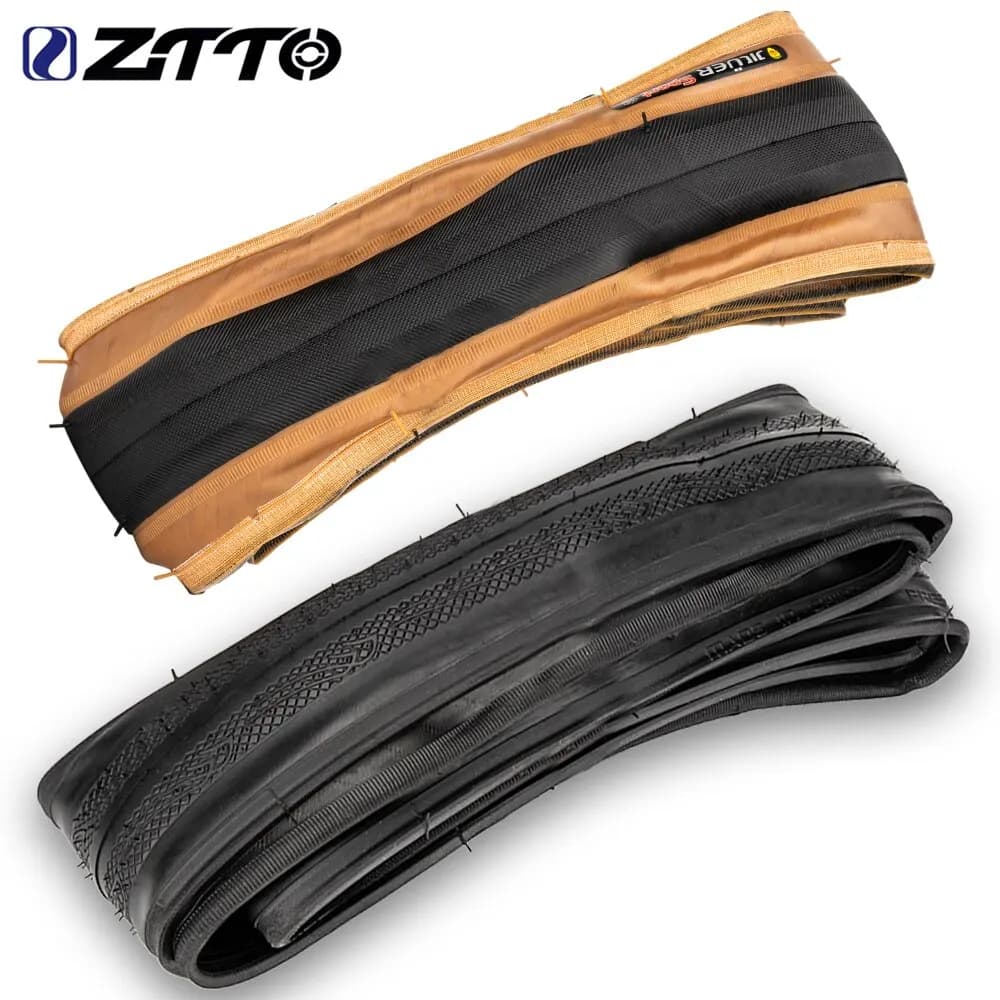 Bici da strada 700x25 pneumatici da bicicletta ad alte prestazioni pneumatici pieghevoli durevoli con 60TPI resistenti alla perforazione per ruota 700C nero/giallo
