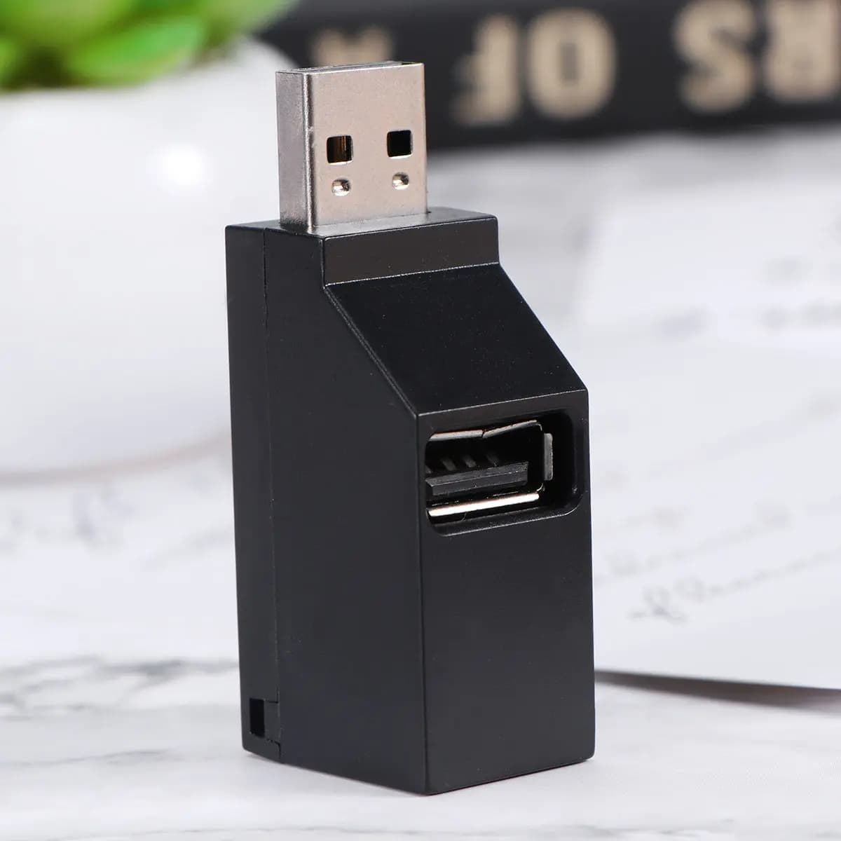 3-Port Mini USB Hub 2.0 High-Speed Multi-Device USB Hub Extender Hot-Swappable Low-Power Consumption for Pc Laptop U Disk Webcam