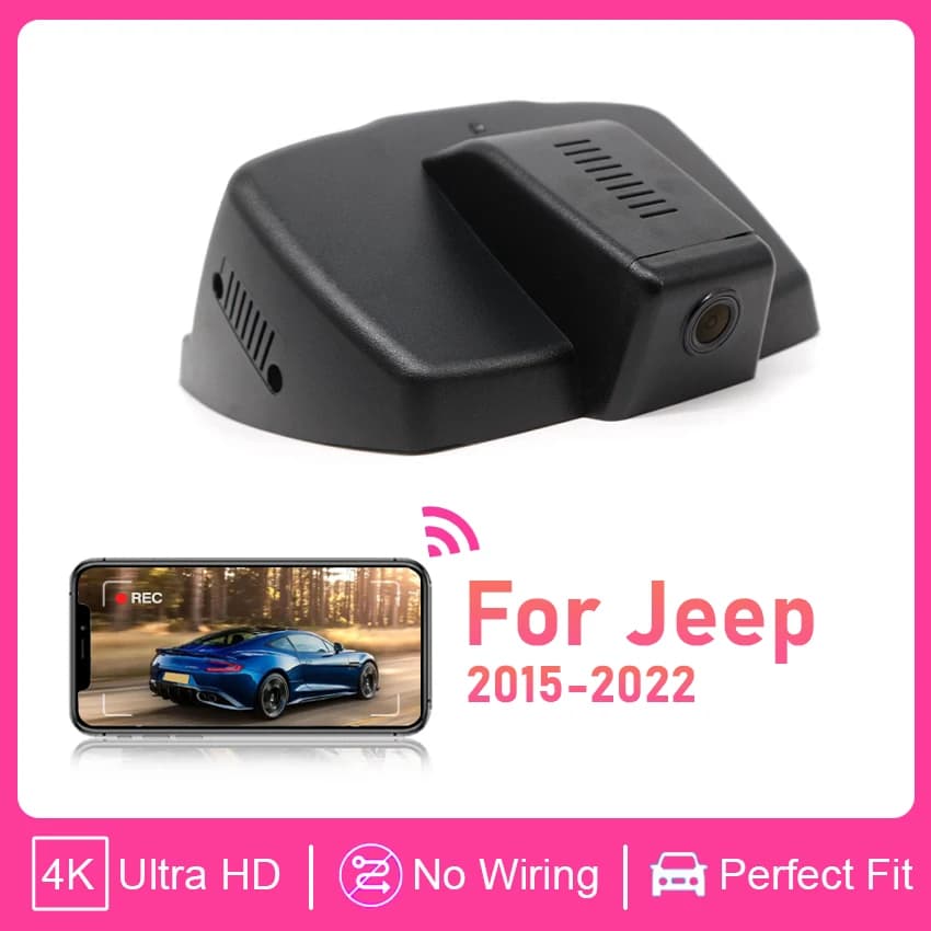 Dashcam plug and play per auto, videocamera con visione notturna, dashcam WIFI, DVR per Jeep Renegade 2015-2022, dispositivi di registrazione.