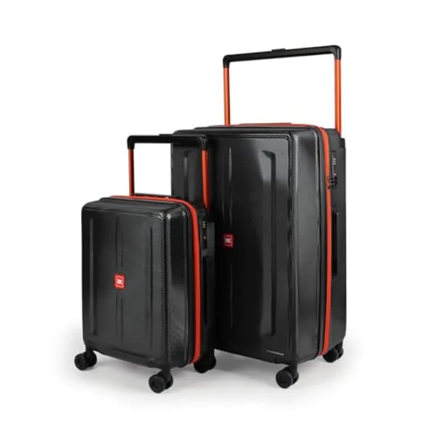 Luggage Sets 2 Piece 20in/30in Suitcase Set for Travel, Polycarbonate, Black, Lightweight and TSA Lock