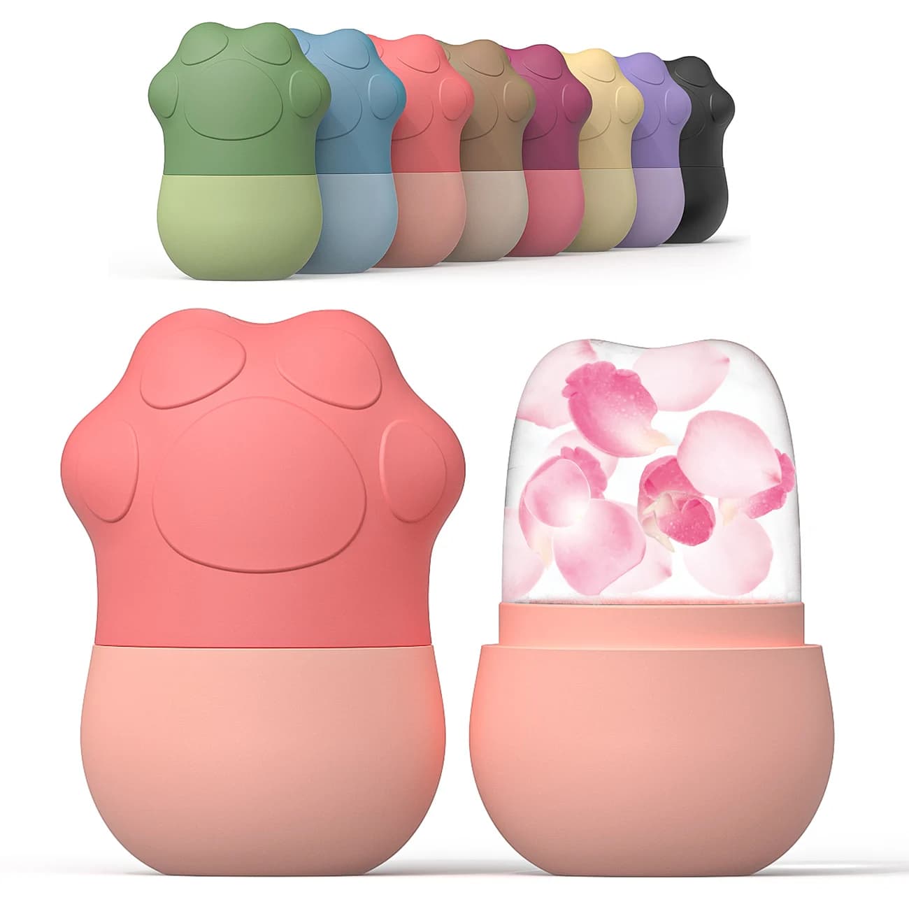 Stampo per cubetti di ghiaccio per il viso in silicone Rullo per ghiaccio per il viso in silicone per la cura della pelle di bellezza