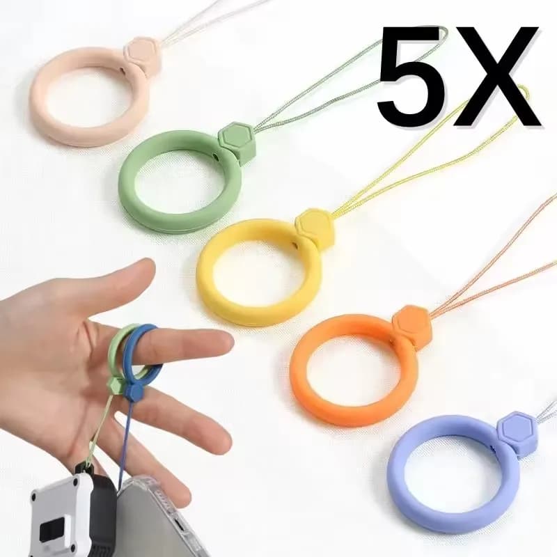 1/3/5/10 pieces silicone suspension ring for mobile phone anti-smarriage cord straps for iPhone Xiaomi Samsung AirPods 10 pendant case