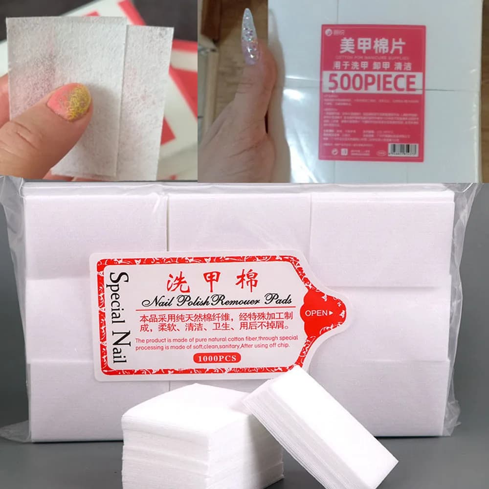 100/500/1000 pz Salviette per smalto per unghie Carta per pelucchi 6x3.9 cm Salviette per rimozione unghie in cotone di colore bianco per strumento pulito per unghie # *-TR