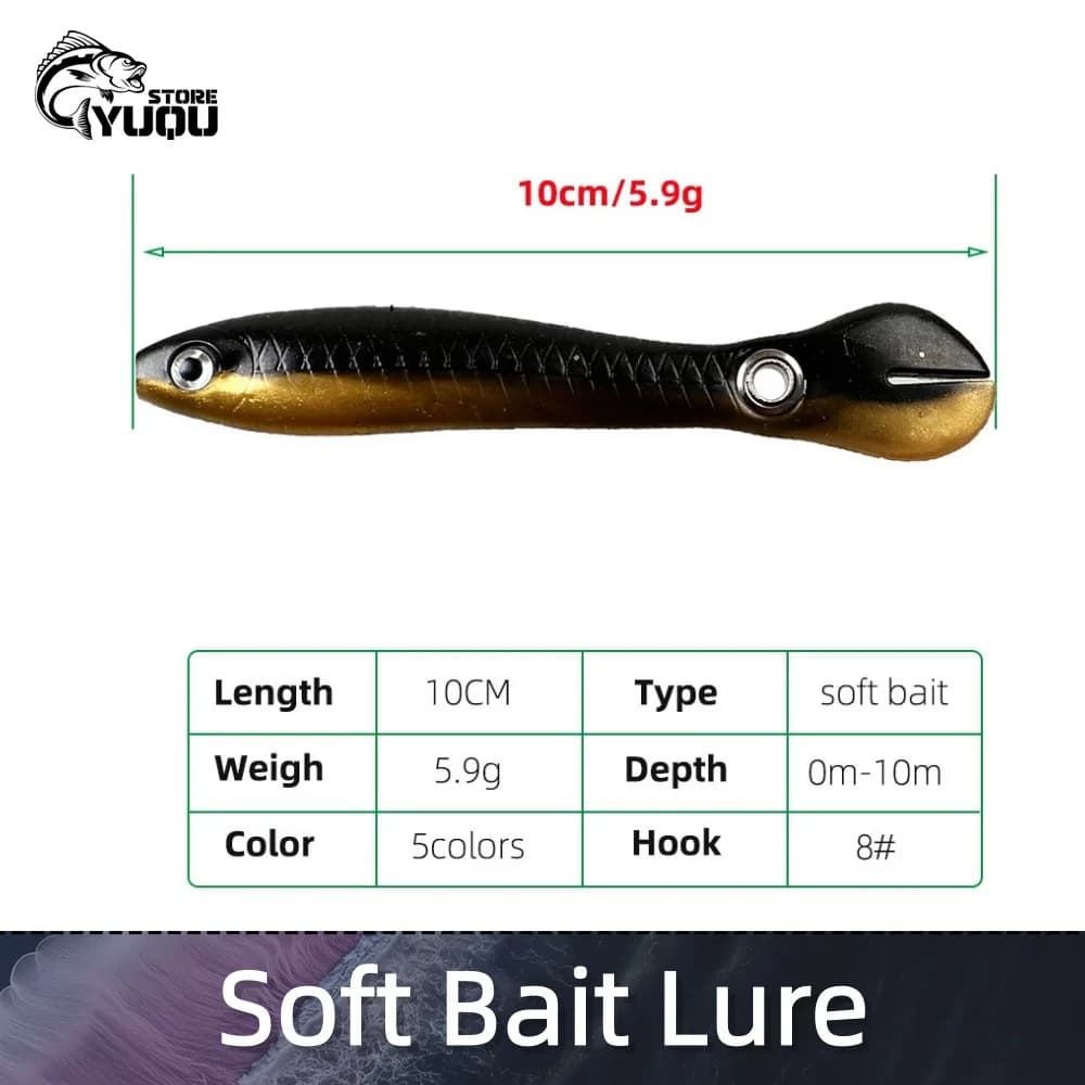 1 o 5 Pezzi Esche Artificiali Morbide da Pesca, Esche Bioniche Nuotanti, Swimbaits per Bass, Esche Simulate a Forma di Loach