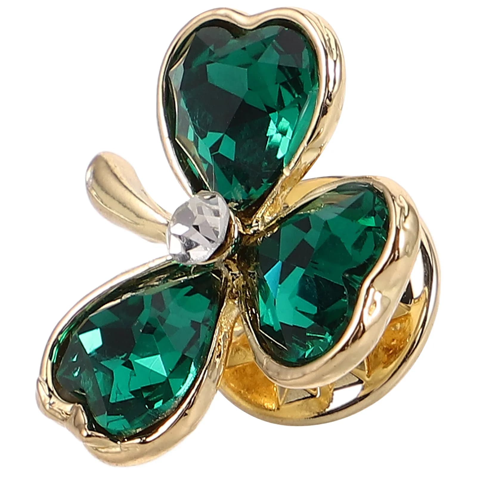 Elegante Spilla a Forma di Trifoglio con Cristalli, Chiusura di Sicurezza per Maglioni, Scialli, Camicette, Gioiello da Bavero a Foglia Verde, per la Festa di San Patrizio