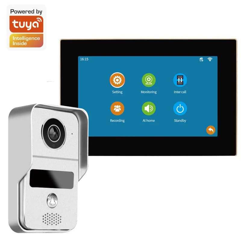 Schermo da 7 pollici Smart Wireless Ip Audio Citofono Video Door Phone Visualizzatore Sblocco Tuya Wifi Spioncino Campanello per porte Campanello Telecamera
