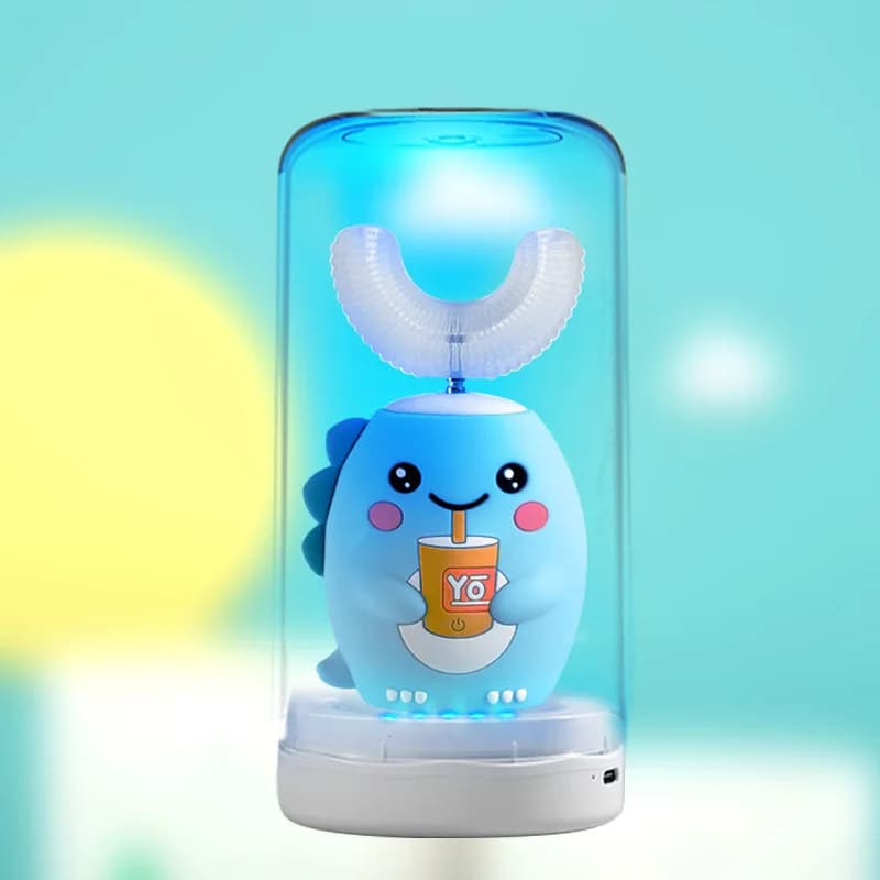 U Shaped Kids Intelligent Electric Toothbrush 360 Degrees Silicone Teeth Toothbrush Model Cartoon for Kids IPX7 Waterproof