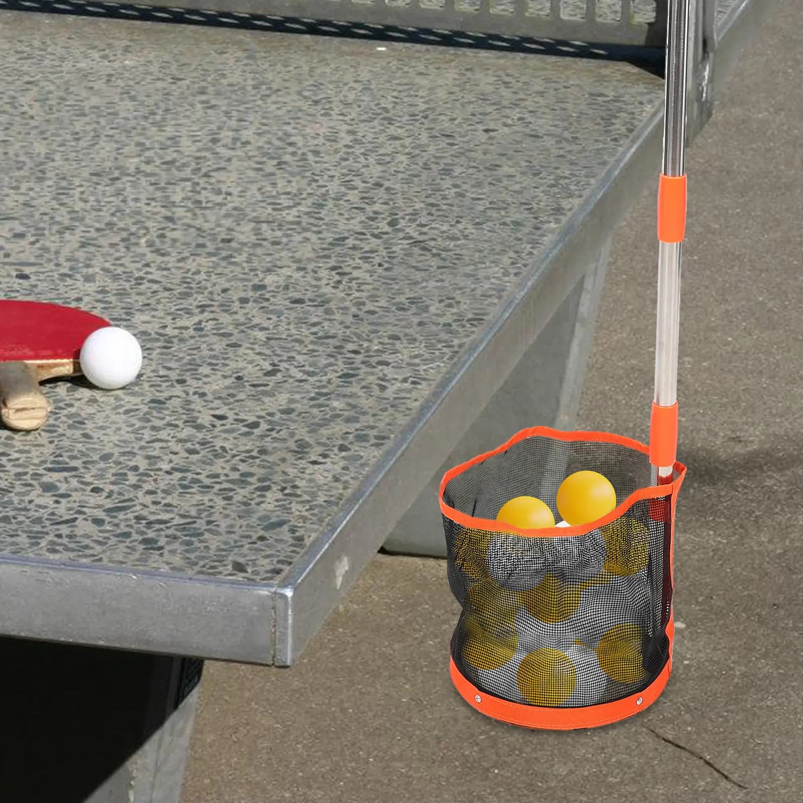 Raccoglitore di Palline da Ping Pong Resistente all'Usura con Manico Regolabile, Leggero e Pratico per Risparmiare Tempo in Palestra