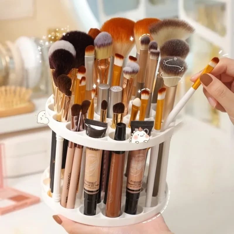 Rack di stoccaggio per pennelli per trucco scaffale per cosmetici da tavolo organizzatore per pennelli per rossetto tavolo da toeletta smistamento porta pennelli per trucco