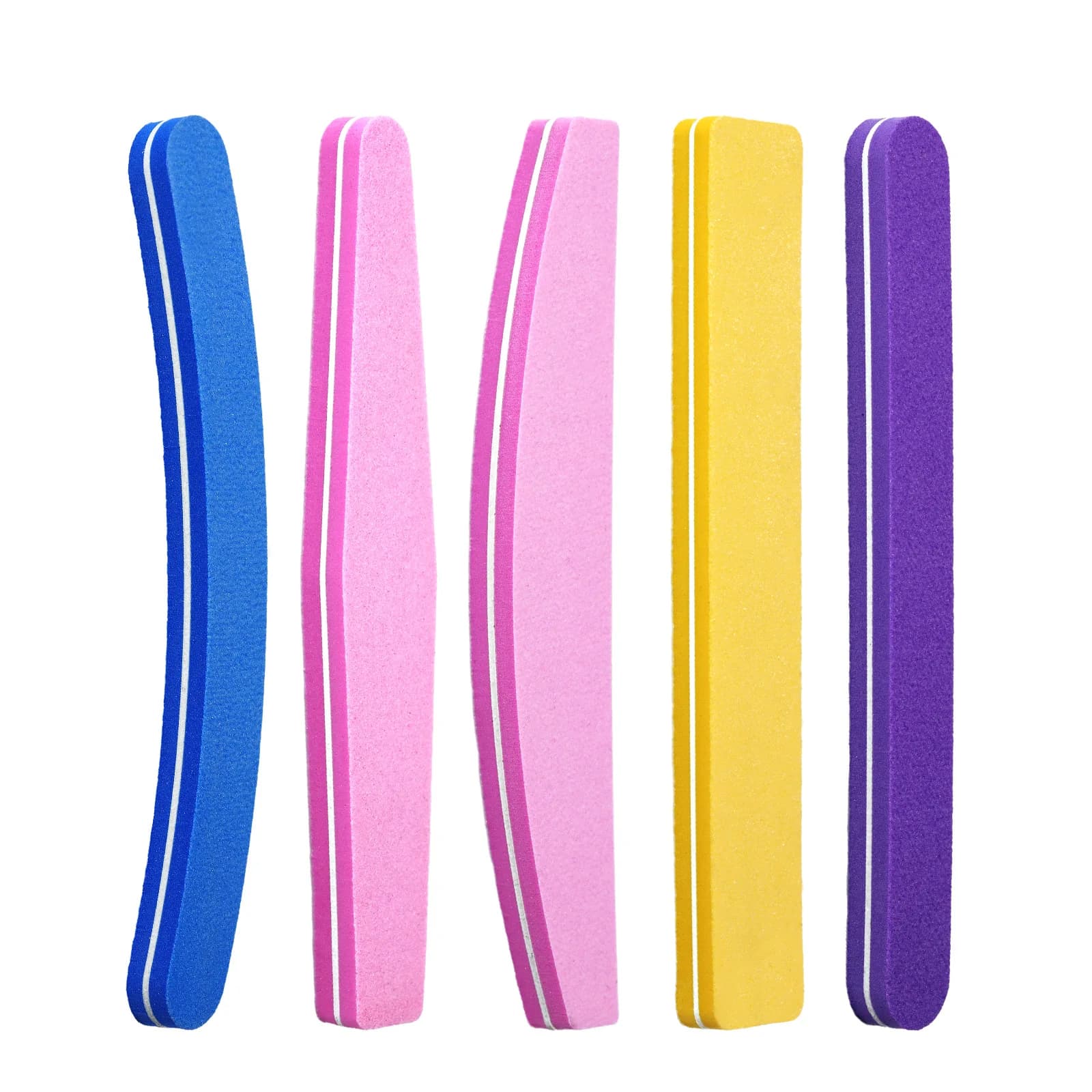 5/50pcsNail File Buffer 100/180 Grit Nail Files Double Side Sandpaper Nail Sanding Grinding Gel Nail Polish Manicure Tool