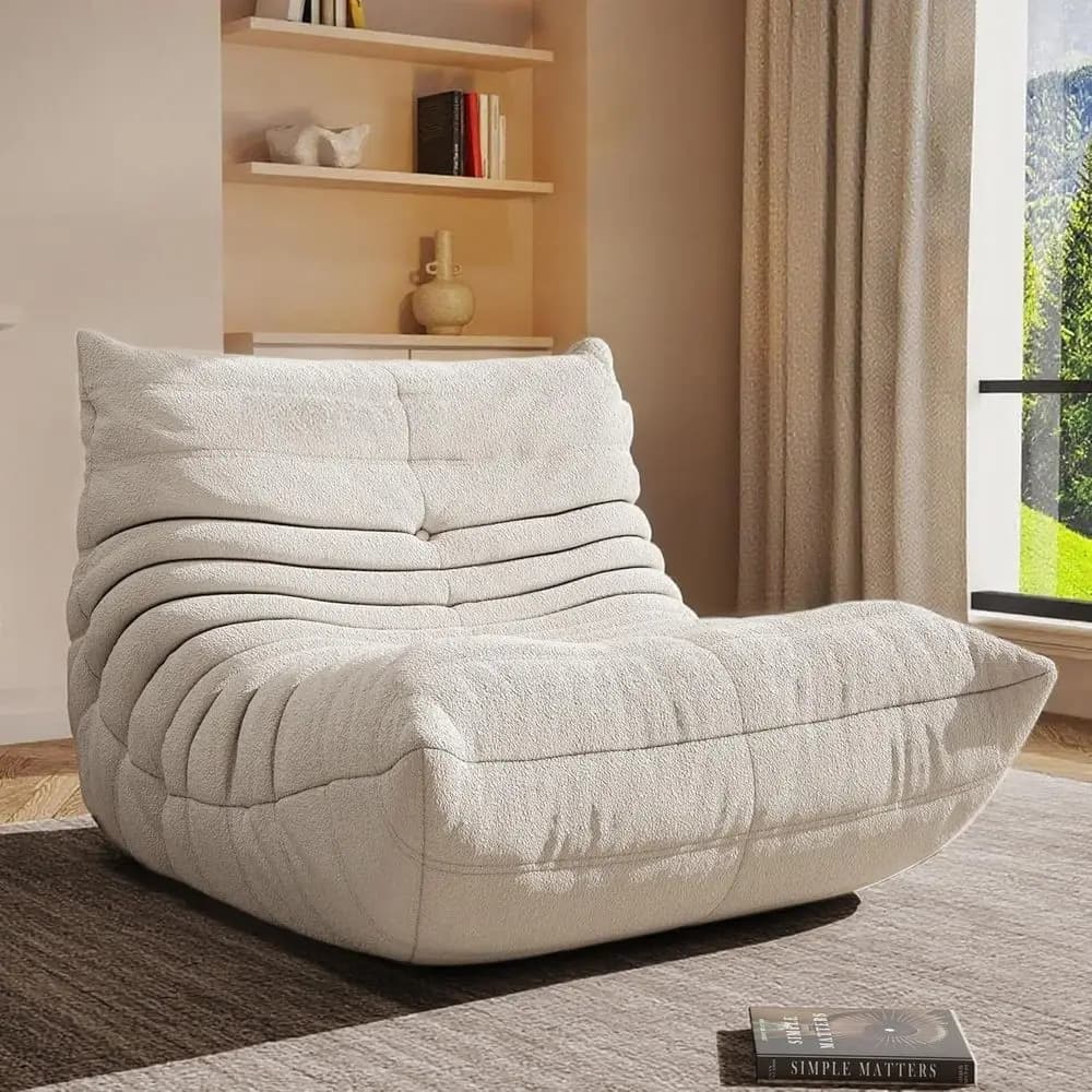 Poltrona Sacco per Adulti, Comoda Poltrona da Terra in Memory Foam, Poltrona Lounge Accogliente per Gaming, Lettura e Relax, Sma