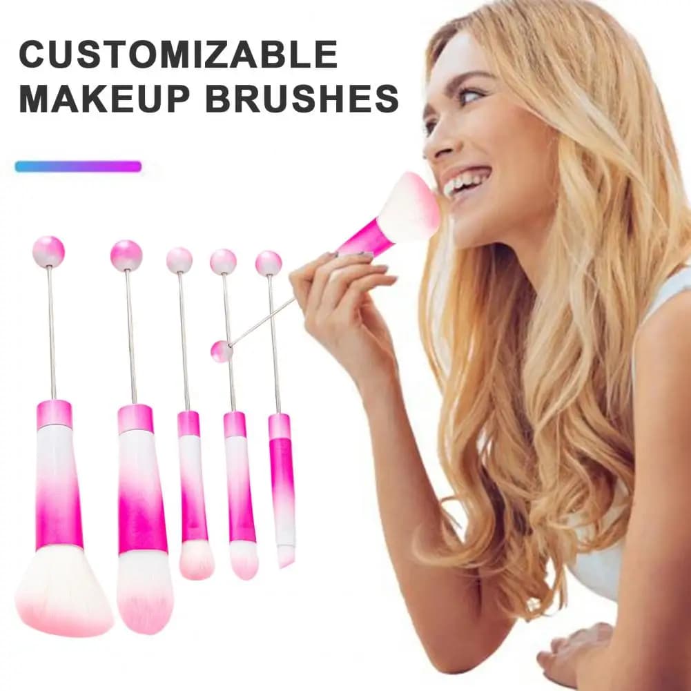 5 Pz/set Pennello Per Trucco Perline FAI DA TE 5 Formati Pennelli Per Cipria Sciolta Ombretto Correttore Sopracciglio Blush Miscelazione Pennello Cosmetico