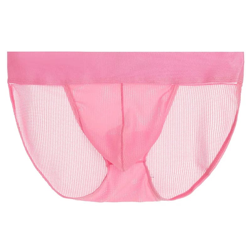 Breathable Mens Slip Jockstrap Briefs Mens Panties Sexy Transparent Mesh Ice Silk Men Underwear Underpants