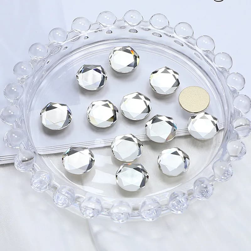 Round K9 Crystal Flatback Rhinestone Glass White for Costume Stage Outfit Faceted DIY Craft Sewing Garment Bag Shoes Wholesale