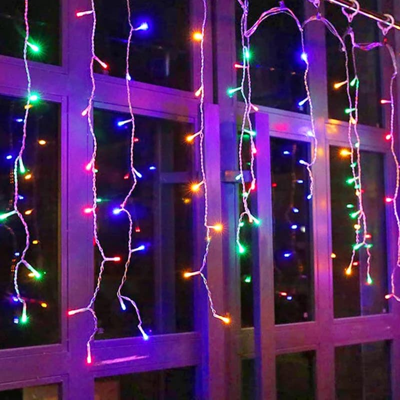Ghirlanda di Natale Lucine per interni Decorazione per feste di nozze Goccia 0,4-0,6 m Luce per tende a LED con spina UE/USA
