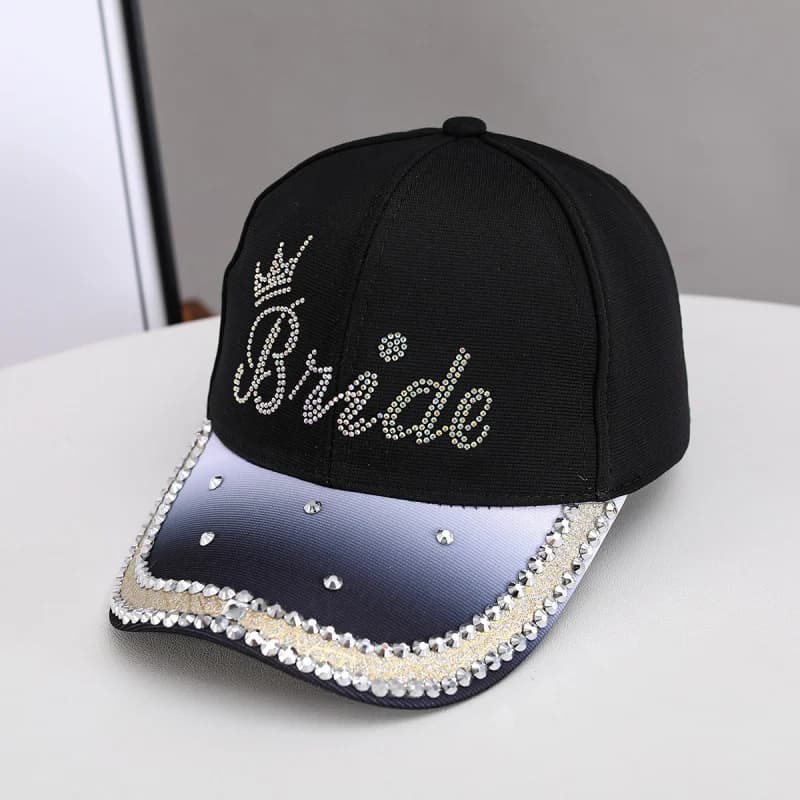 Women Summer New Rhinestone Baseball Cap Duckbill Hat Outdoor Travel Sunscreen Sun Hat