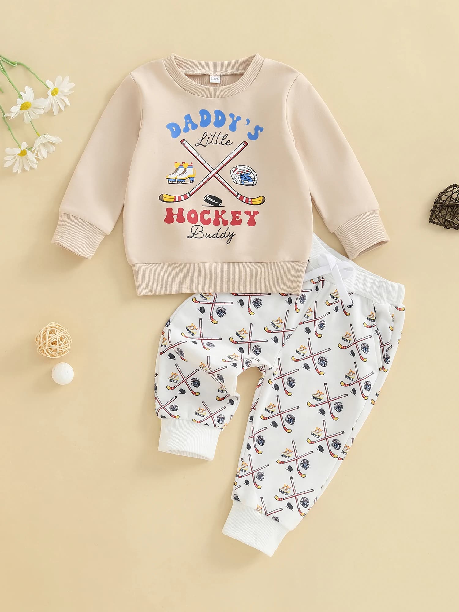 Completo da 2 pezzi per neonata autunno inverno, felpa con cappuccio a maniche lunghe stampata da calcio e pantaloni da jogging con coulisse