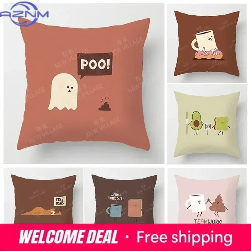 Fodera per cuscino decorativa nordica per divano, moderna, 45x45cm, 45*45, 50x50, 60*60cm, per bambini, kawaii, cartone animato, 40*40, per soggiorno