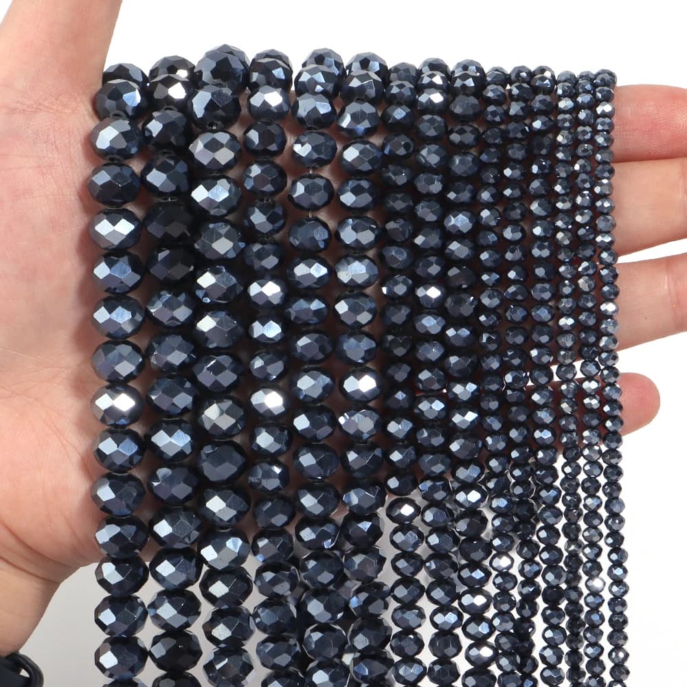 1strand/lot Faceted Hematite Crystal Stone Beads Abacus Flat Beads Loose Spacer Beads For Jewelry Making DIY Necklace Bracelet