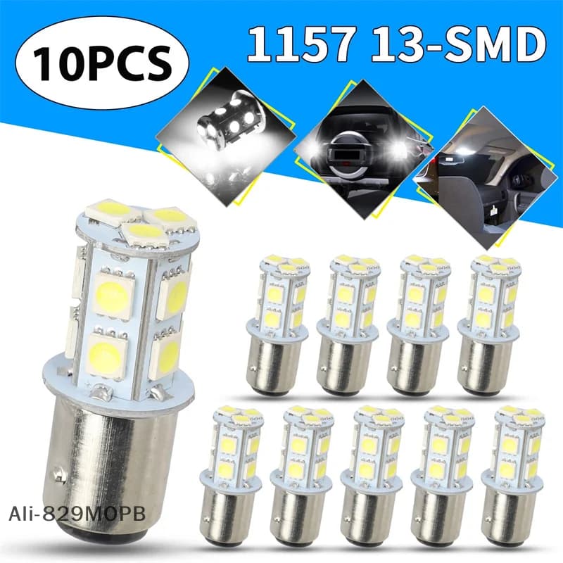 【S】10x 1157 BAY15D P21/5W Auto Freno Arresto Coda Notte Lampada di retromarcia Auto LED Indicatori di direzione Lampadina
