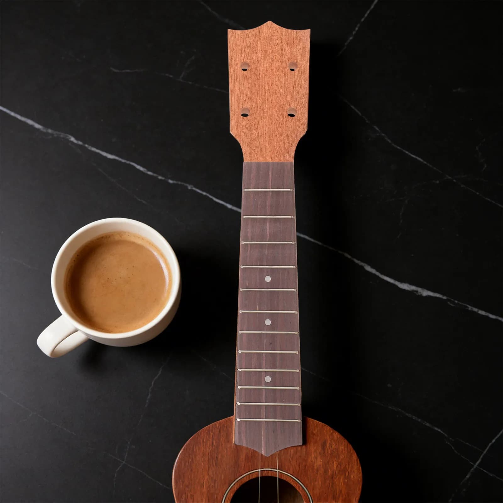 Set Completo Tastiera di Ricambio per Ukulele 21 Pollici in Legno, Parti di Ricambio e Accessori per Riparazione e Miglioramento Fai-da-Te di Ukulele Acustici