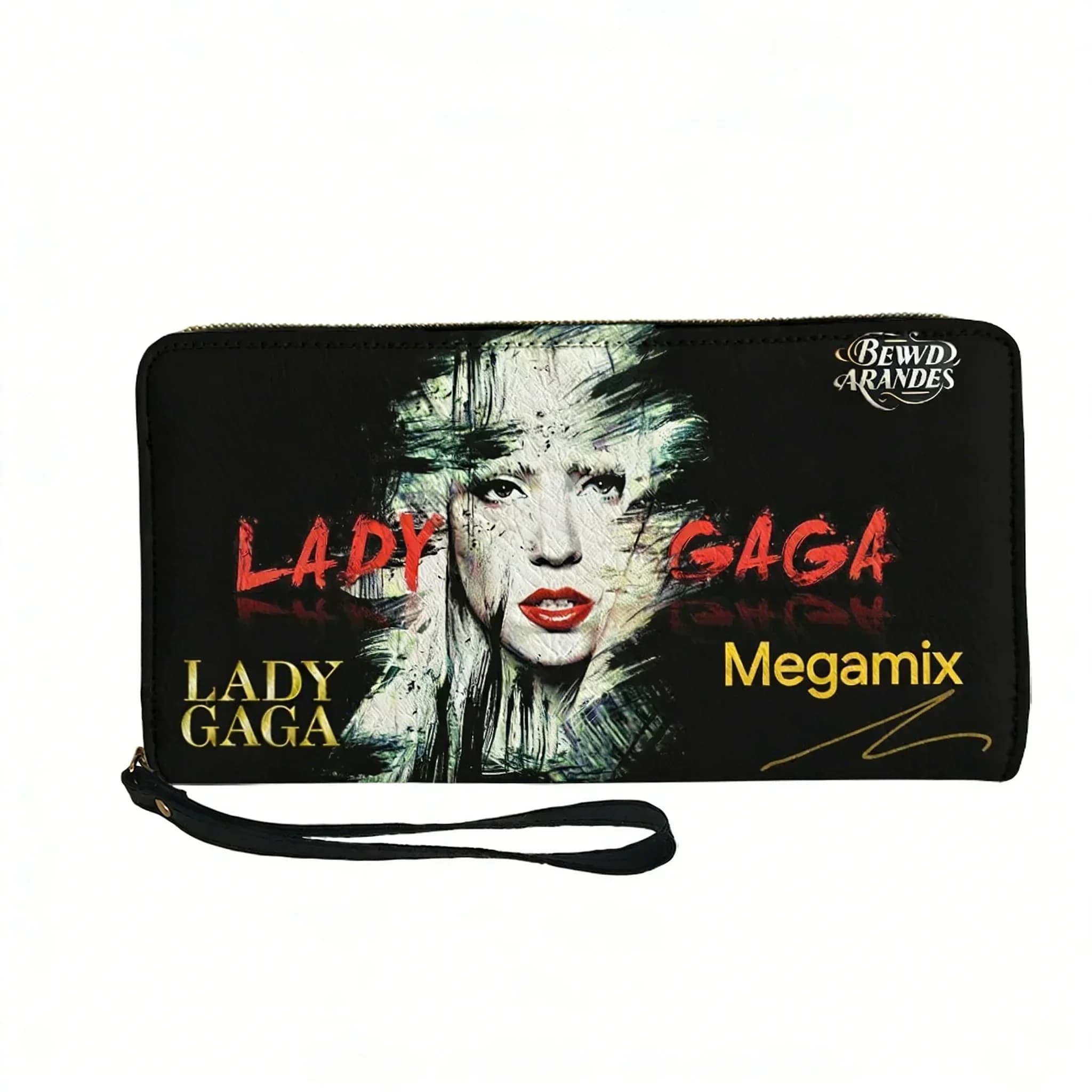 Lady Gaga Pop Singer Custom Wallet Purse Mens Womens Teenagers Zipper Long Wallets Double Print Portable Wallet Gift Bag