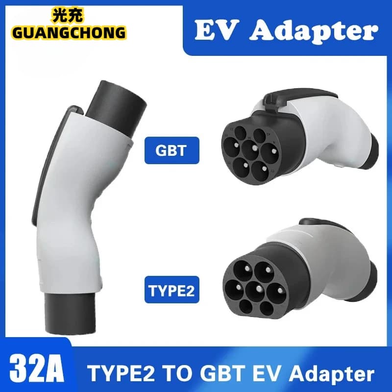 Type 2 to GBT 7kw 22kw Three-phase Charger Converter IEC 62196-2 for electric cars with Chinese charging socket 32A GB/T